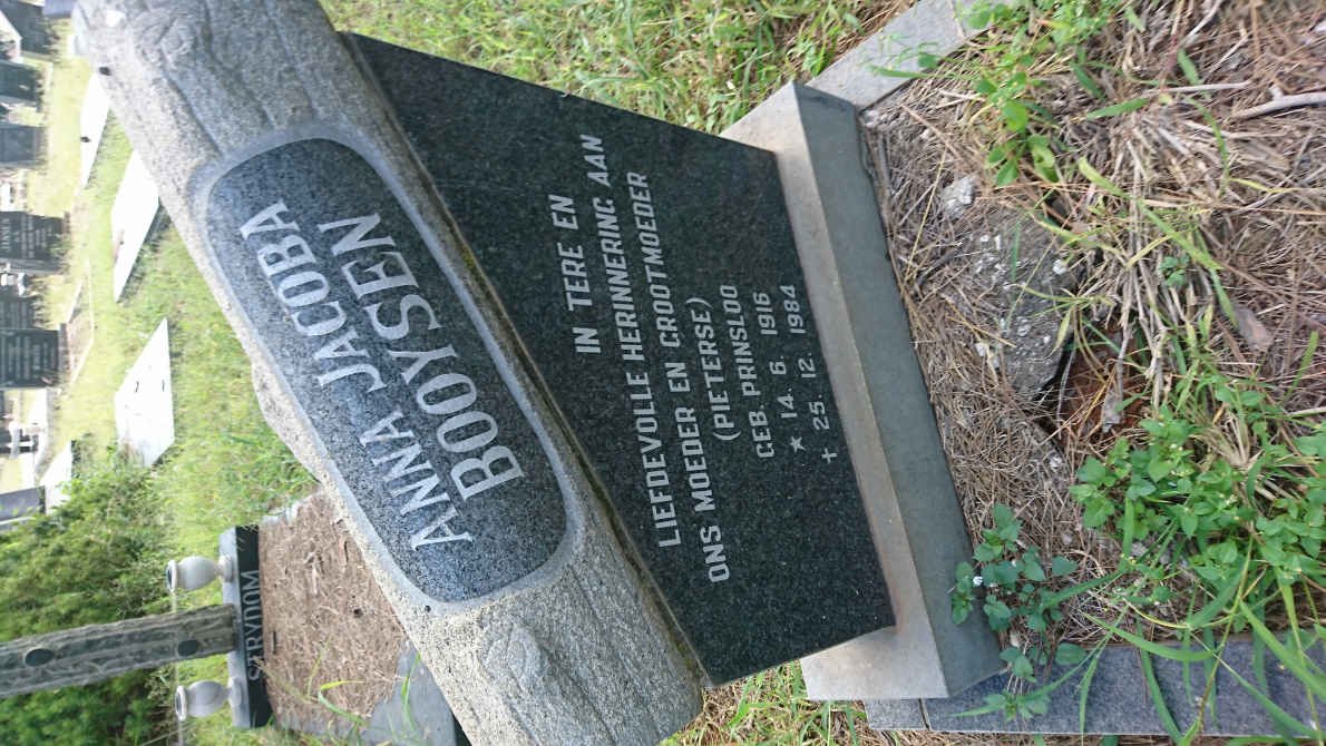 BOOYSEN Anna Jacoba voorheen PIETERSE nee PRINSLOO 1916-1984