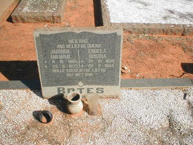 BOTES Jacobus Abraham 1884-1972 &amp; Engela Susara 1890-1955