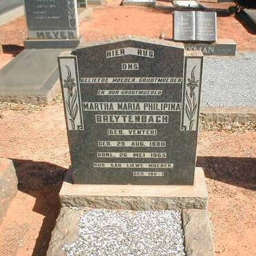 BREYTENBACH Martha Maria Philipina geb. VENTER 1880-1965