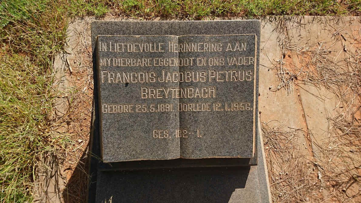 BREYTENBACH Francois Jacobus Petrus 1891-1956 &amp; Willemina LOUW 1898-1958