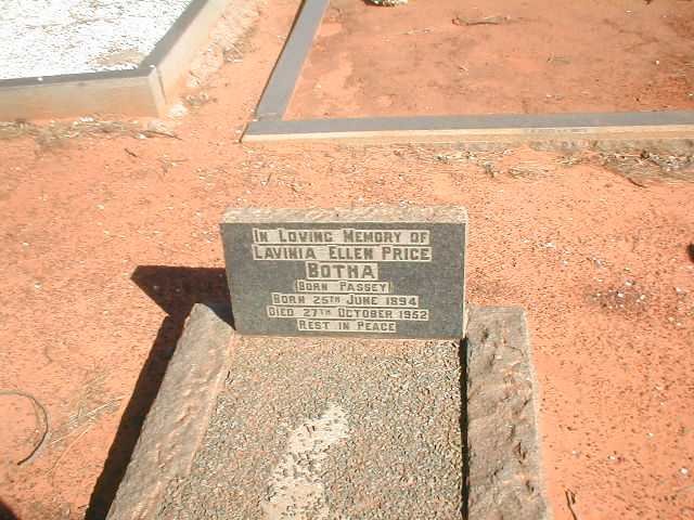 BOTHA Lavinia Ellen Price nee PASSEY 1894-1952