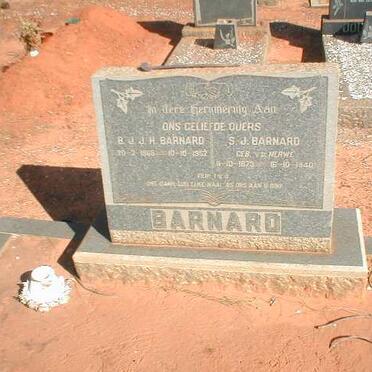 BARNARD B.J.J.H 1865-1952 &amp; S.J. V.D. MERWE 1873-1940