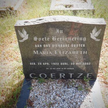 COERTZE Maria Elizabeth 1922-2002