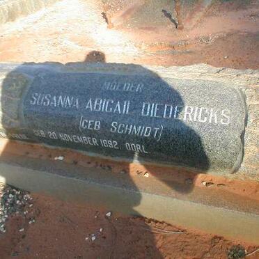 DIEDERICKS Susanna Abigail nee SCHMIDT 1882-