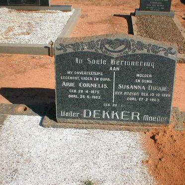 DEKKER Arie Cornelis 1875-1962 &amp; Susanna Dirkie BOOYSE 1885-1963