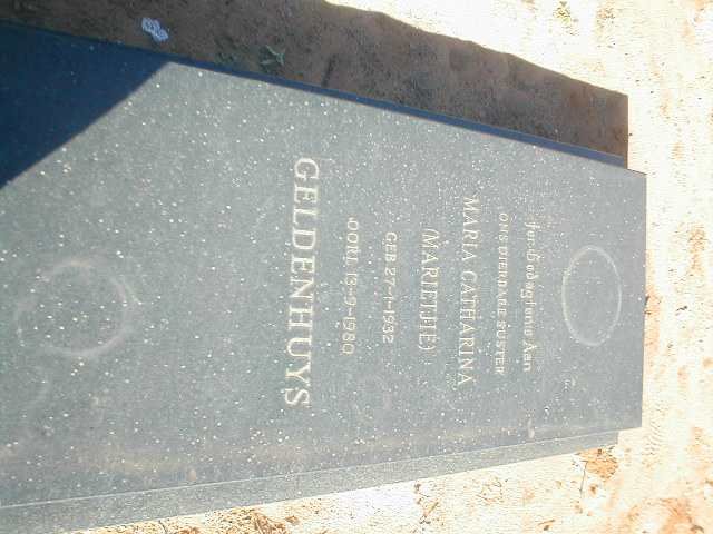 GELDENHUYS Maria Catharina 1932-1980