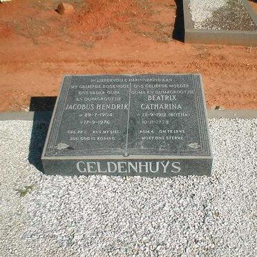 GELDENHUYS Jacobus Hendrik 1904-1976 &amp; Beatrix Catharina BOTHA 1912-1978