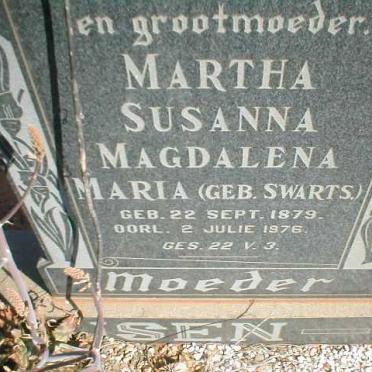 HOLTZHAUZEN Martha Susanna Maria Magdalena nee SWART 1879-1976