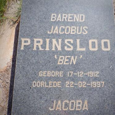 PRINSLOO Barend Jacobus 1912-1997 &amp; Jacoba Wilhelmina MOOLMAN 1918-2002