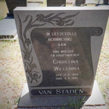 STADEN Christina Willemina, van 1909-1995