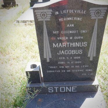 STONE Marthinus Jacobus 1906-1980 &amp; Johanna Susanna 1913-1988