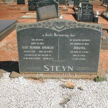STEYN Gert Hendrik Andreas 1897-1983 &amp; Johanna ROOS 1911-1964