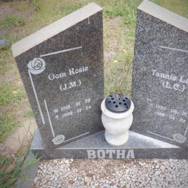 BOTHA J.M. 1915-1999 &amp; L.C. 1920-1999