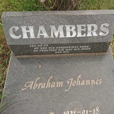 CHAMBERS Abraham Johannes 1931-1997 &amp; Petronella Johanna 1938-2000