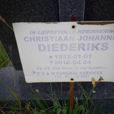 DIEDERIKS Christiaan Johannes 1952-2016