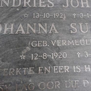 GRANGE Johanna Susanna, le nee VERMEULEN 1920-1998