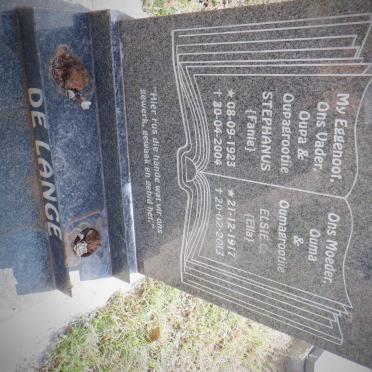 LANGE Stephanus, de 1923-2004 &amp; Elsie C. 1917-2013
