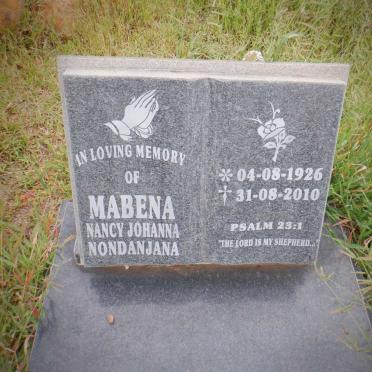 MABENA Nancy Johanna Nondanjana 1926-2010