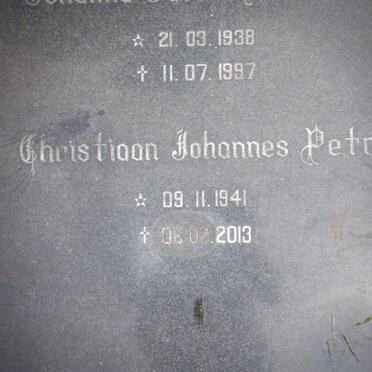 PEENS Christiaan Johannes Petrus 1941-2013 &amp; Johanna Jacoba Albertha 1938-1997
