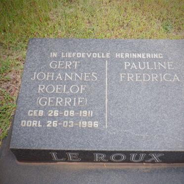 ROUX Gert Johannes Roelof, le 1911-1996 &amp; Pauline Fredrica