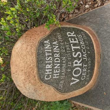 VORSTER Gert Jacobus 1935-1989 &amp; Christina Hendrina HAMMAN 1939-1987