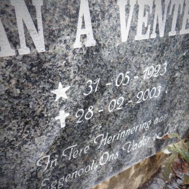 VENTER Jan A. 1923-2003