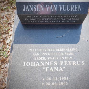 VUUREN Johannes Petrus, Jansen van 1981-2005