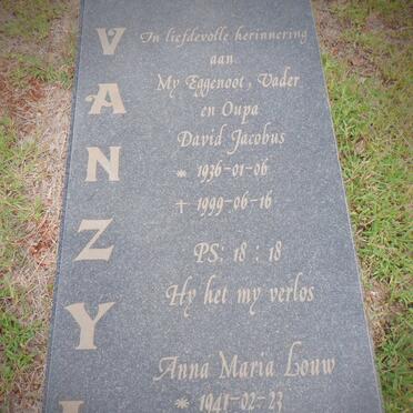 ZYL David Jacobus, van 1936-1999 &amp; Anna Maria LOUW 1941-