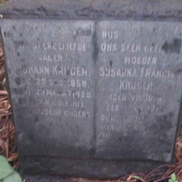 KRUGER Johann 1858-1925 &amp; Susanna Francina VILJOEN 1872-1938