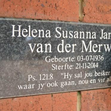MERWE Helena Susanna Janette, van der 1936-2014