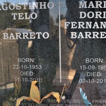 BARRETO Agostinho Telo 1953-2010 &amp; Maria Doris Fernandes 1958-2018
