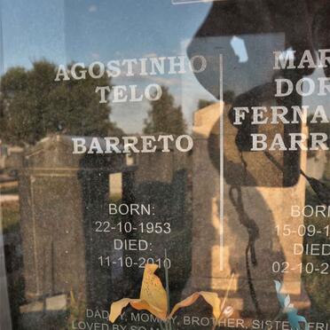 BARRETO Agostinho Telo 1953-2010 &amp; Maria Doris Fernandes 1958-2018
