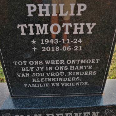 REENEN Philip Timothy, van 1943-2018