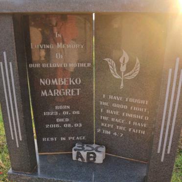 THOMPSON Nombeko Margret 1923-2018