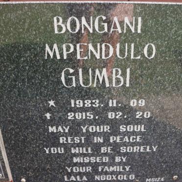 GUMBI Bongani Mpendulo 1983-2015