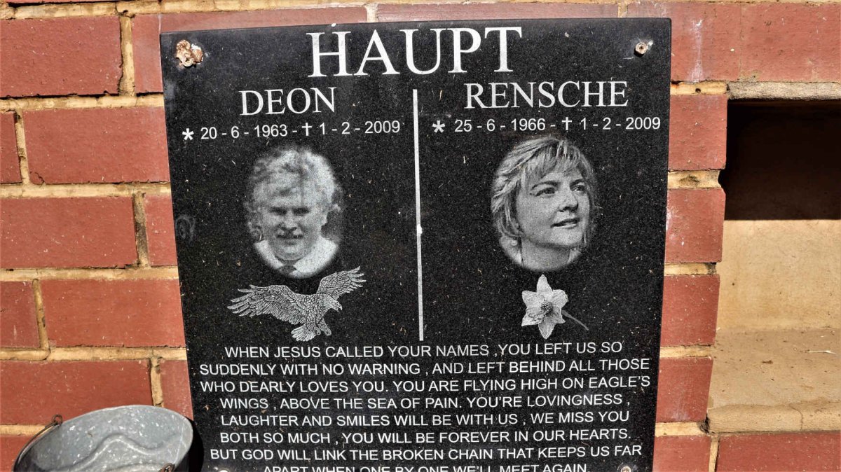 HAUPT Deon 1963-2009 & Rensche 1966-2009