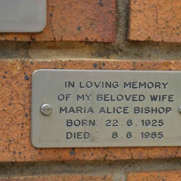 BISHOP Maria Alice 1925-1985