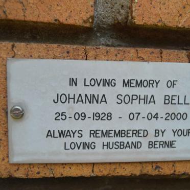 BELL Johanna Sophia 1928-2000
