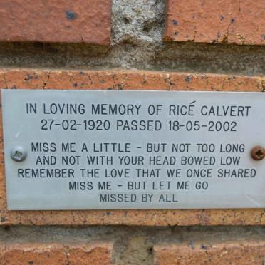 CALVERT Ricé 1920-2002