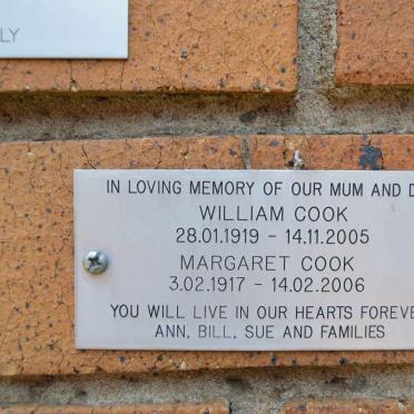 COOK William 1919-2005 &amp; Margaret 1917-2006