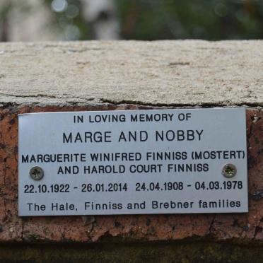 FINNISS Harold Court 1908-1978 &amp; Marguerite Winifred MOSTERT 1922-2014