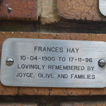 HAY Frances 1900-1996