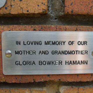 HAMANN Gloria Bowker