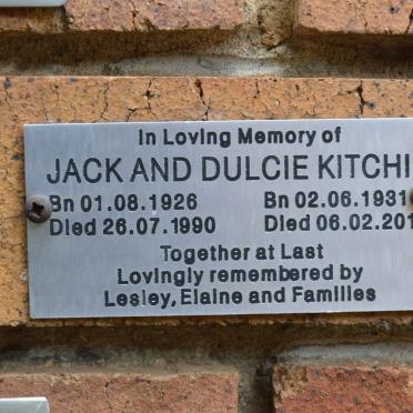 KITCHIN Jack 1926-1990 &amp; Dulcie 1931-2015