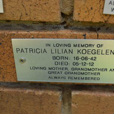 KOEGELENBERG Patricia Lilian 1942-2012