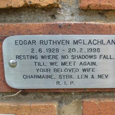 McLACHLAN Edgar Ruthven 1928-1998