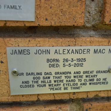 MACNEE James John Alexander 1925-2012