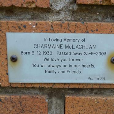 McLACHLAN Charmaine 1930-2003