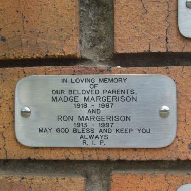 MARGERISON Ron 1913-1997 &amp; Madge 1918-1987