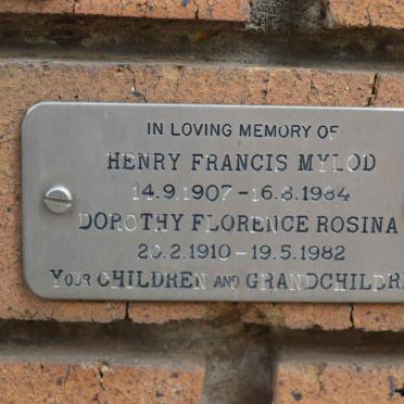 MYLOD Henry Francis 1907-1984 &amp; Dorothy Florence Rosina 1910-1982